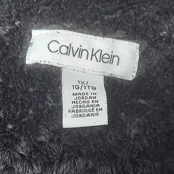 Women's Calvin Klein Black Fleece Zip Up Light Weight Jacket Size 1X - Picture 4 of 6